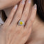 SOLID GOLD LAB-GROWN VVS FANCY VIVID YELLOW DIAMOND & DIAMOND RING (#:SY035Y-R)