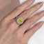 SOLID GOLD LAB-GROWN VVS FANCY VIVID YELLOW DIAMOND & DIAMOND RING (#:SY035Y-R)