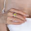 SOLID GOLD LAB-GROWN VVS FANCY VIVID YELLOW DIAMOND & DIAMOND RING (#:SY015Y-R)