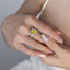 SOLID GOLD LAB-GROWN VVS FANCY VIVID YELLOW DIAMOND & DIAMOND RING (#:SY015Y-R)