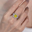 SOLID GOLD LAB-GROWN VVS FANCY VIVID YELLOW DIAMOND & DIAMOND RING (#:SY015Y-R)
