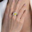 SOLID GOLD LAB-GROWN VVS FANCY VIVID YELLOW DIAMOND & DIAMOND RING (#:SY022Y-R)
