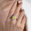 SOLID GOLD LAB-GROWN VVS FANCY VIVID YELLOW DIAMOND & DIAMOND RING (#:SY022Y-R)