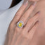 SOLID GOLD LAB-GROWN VVS FANCY VIVID YELLOW DIAMOND & DIAMOND RING (#:SY016Y-R)