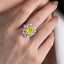 SOLID GOLD LAB-GROWN VVS FANCY VIVID YELLOW DIAMOND & DIAMOND RING (#:SY016Y-R)
