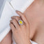 SOLID GOLD LAB-GROWN VVS FANCY VIVID YELLOW DIAMOND & DIAMOND RING (#:SY016Y-R)
