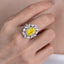 SOLID GOLD LAB-GROWN VVS FANCY VIVID YELLOW DIAMOND & DIAMOND RING (#:SY016Y-R)