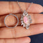 SOLID GOLD LAB-GROWN VVS FANCY VIVID PINK DIAMOND & DIAMOND RING & PENDANT (#:SY030P-M)