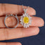 SOLID GOLD LAB-GROWN VVS FANCY VIVID YELLOW DIAMOND & DIAMOND RING & PENDANT (#:SY07Y-M)