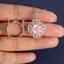 SOLID GOLD LAB-GROWN VVS FANCY VIVID PINK DIAMOND & DIAMOND RING & PENDANT (#:SY008P-M)