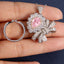 SOLID GOLD LAB-GROWN VVS FANCY VIVID PINK DIAMOND & DIAMOND RING & PENDANT (#:SY024P-M)
