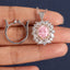 SOLID GOLD LAB-GROWN VVS FANCY VIVID PINK DIAMOND & DIAMOND RING & PENDANT (#:SY004P-M)