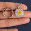 SOLID GOLD LAB-GROWN VVS FANCY VIVID YELLOW DIAMOND & DIAMOND RING & PENDANT (#:SY010Y-M)