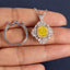 SOLID GOLD LAB-GROWN VVS FANCY VIVID YELLOW DIAMOND & DIAMOND RING & PENDANT (#:SY006Y-M)