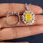SOLID GOLD LAB-GROWN VVS FANCY VIVID YELLOW DIAMOND & DIAMOND RING & PENDANT (#:SY016Y-M)