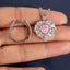SOLID GOLD LAB-GROWN VVS FANCY VIVID PINK DIAMOND & DIAMOND RING & PENDANT (#:SY017P-M)