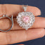 SOLID GOLD LAB-GROWN VVS FANCY VIVID PINK DIAMOND & DIAMOND RING & PENDANT (#:SY037P-M)