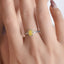 SOLID GOLD 0.36 CTW F-G VVS OVAL CUT LAB-GROWN YELLOW DIAMOND&DIAMOND RING(#:YDR002)