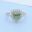 GENUINE GREEN DIAMOND & DIAMOND RING(#:JZ066-G)