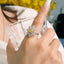 GENUINE YELLOW DIAMOND & DIAMOND RING(#:JZ165-Y)