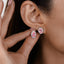 LAB-GROWN PINK DIAMOND & DIAMOND EARRINGS(#:LGED003-F)