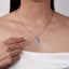 LAB-GROWN BLUE DIAMOND & DIAMOND NECKLACE (#:LGXL002-B)