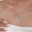LAB-GROWN BLUE DIAMOND & DIAMOND NECKLACE (#:LGXL002-B)