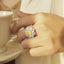 GENUINE YELLOW DIAMOND & DIAMOND RING(#:MQJZ27)