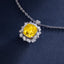 SOLID GOLD LAB-GROWN VVS FANCY VIVID YELLOW DIAMOND & DIAMOND PENDANT (#:SY015Y-P)