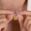 SOLID GOLD LAB-GROWN VVS FANCY VIVID YELLOW DIAMOND & DIAMOND PENDANT (#:SY015Y-P)