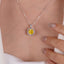 SOLID GOLD LAB-GROWN VVS FANCY VIVID YELLOW DIAMOND & DIAMOND PENDANT (#:SY015Y-P)
