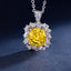 SOLID GOLD LAB-GROWN VVS FANCY VIVID YELLOW DIAMOND & DIAMOND PENDANT (#:SY015Y-P)