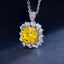 SOLID GOLD LAB-GROWN VVS FANCY VIVID YELLOW DIAMOND & DIAMOND PENDANT (#:SY015Y-P)