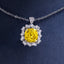 SOLID GOLD LAB-GROWN VVS FANCY VIVID YELLOW DIAMOND & DIAMOND PENDANT (#:SY015Y-P)