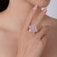 SOLID GOLD LAB-GROWN VVS FANCY VIVID PINK DIAMOND & DIAMOND RING (#:SY002P-R)