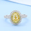 GENUINE YELLOW DIAMOND & DIAMOND RING(#:P1025)