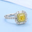 GENUINE YELLOW DIAMOND & DIAMOND RING(#: P1042 )