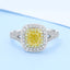 GENUINE YELLOW DIAMOND & DIAMOND RING(#:P1051 )