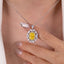 SOLID GOLD LAB-GROWN VVS FANCY VIVID YELLOW DIAMOND & DIAMOND PENDANT (#:SY016Y-P)