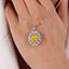 SOLID GOLD LAB-GROWN VVS FANCY VIVID YELLOW DIAMOND & DIAMOND PENDANT (#:SY016Y-P)