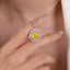 SOLID GOLD LAB-GROWN VVS FANCY VIVID YELLOW DIAMOND & DIAMOND PENDANT (#:SY016Y-P)