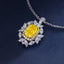 SOLID GOLD LAB-GROWN VVS FANCY VIVID YELLOW DIAMOND & DIAMOND PENDANT (#:SY016Y-P)