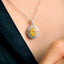 GENUINE YELLOW DIAMOND & DIAMOND NECKLACE (#:XL166-Y)