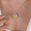 SOLID GOLD LAB-GROWN VVS FANCY VIVID YELLOW DIAMOND & DIAMOND PENDANT (#:SY018Y-P)