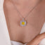 SOLID GOLD LAB-GROWN VVS FANCY VIVID YELLOW DIAMOND & DIAMOND PENDANT (#:SY018Y-P)
