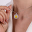 SOLID GOLD LAB-GROWN VVS FANCY VIVID YELLOW DIAMOND & DIAMOND PENDANT (#:SY018Y-P)