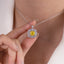 SOLID GOLD LAB-GROWN VVS FANCY VIVID YELLOW DIAMOND & DIAMOND PENDANT (#:SY018Y-P)