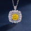 SOLID GOLD LAB-GROWN VVS FANCY VIVID YELLOW DIAMD & DIAMOND PENDANT (#:SY018Y-P)