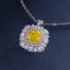 SOLID GOLD LAB-GROWN VVS FANCY VIVID YELLOW DIAMOND & DIAMOND PENDANT (#:SY018Y-P)