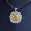 SOLID GOLD LAB-GROWN VVS FANCY VIVID YELLOW DIAMOND & DIAMOND PENDANT (#:SY018Y-P)